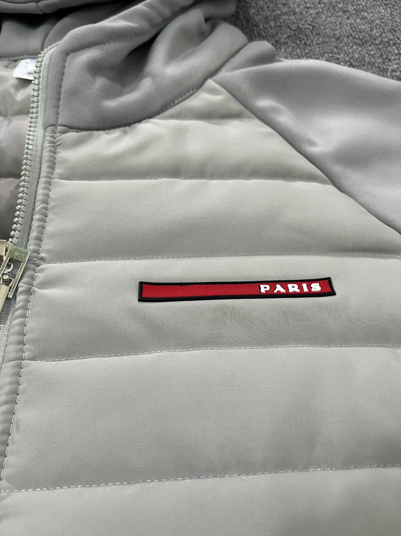 Herren Streetwear Pufferjacke mit Kapuze – Paris Letter Print | Leichter Steppmantel_voghion.com