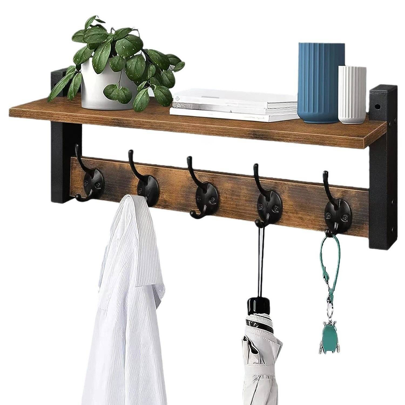 Minimalistisches schwebendes Wandregal – Vielseitige Aufbewahrung aus Holz für Wohnzimmer, Badezimmer und Eingangsbereich (Weiß/Schwarz/Vintage)_voghion.com