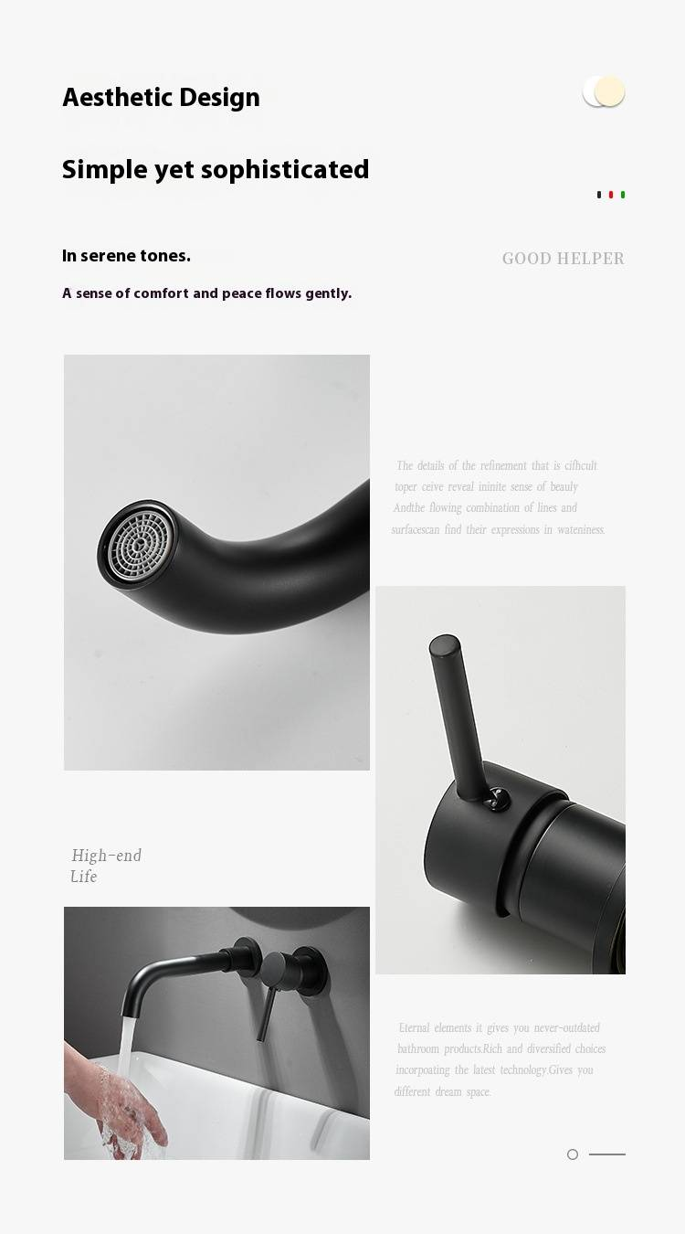 Premium Wall-Mounted Basin Mixer Tap – Concealed Thermo-Fusion Installation (Hot/Cold Water, Ceramic Disc, 360° Swivel Spout Copper Body)_voghion.com