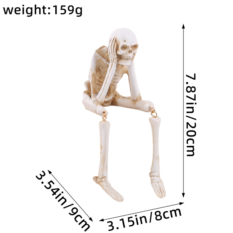 Halloween Skeleton Resin Ornaments Ghost Festival Atmosphere Do Not Listen, Watch, Do Not Talk About Skeleton Craft Decorations_voghion.com