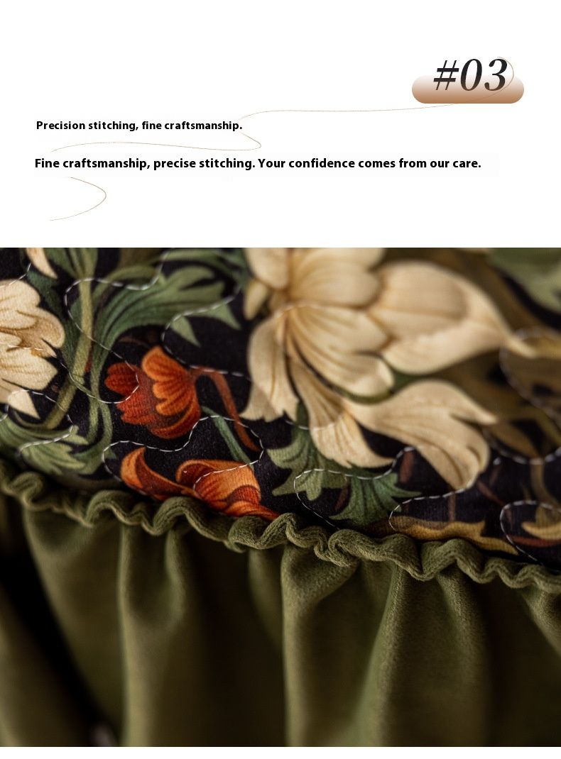 Maillard Style Sofa Cover – Floral Print Elastic Couch Protector (Polyester, Anti-Slip, Multiple Sizes)_voghion.com