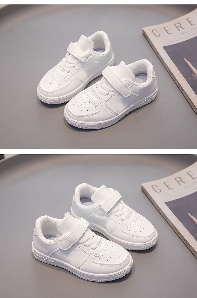 Lässige Match-Sneaker für kleine Mädchen, schwarze Laufschuhe in reiner Farbe._voghion.com
