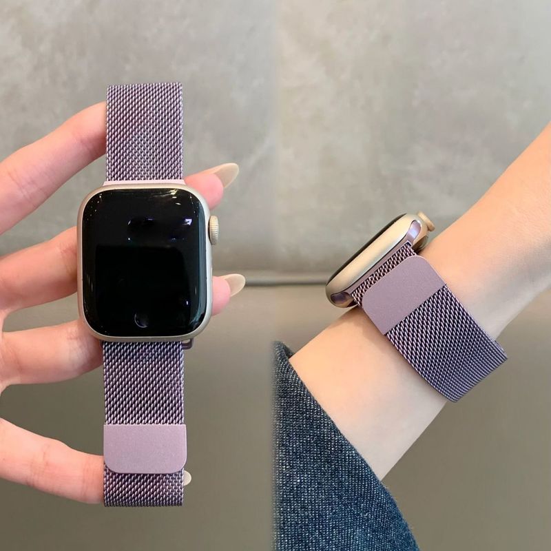 New Model With Apple Magnetic Strap S10. Summer Metal Steel Strap Milanese S8. Breathable For Both Men And Women._voghion.com