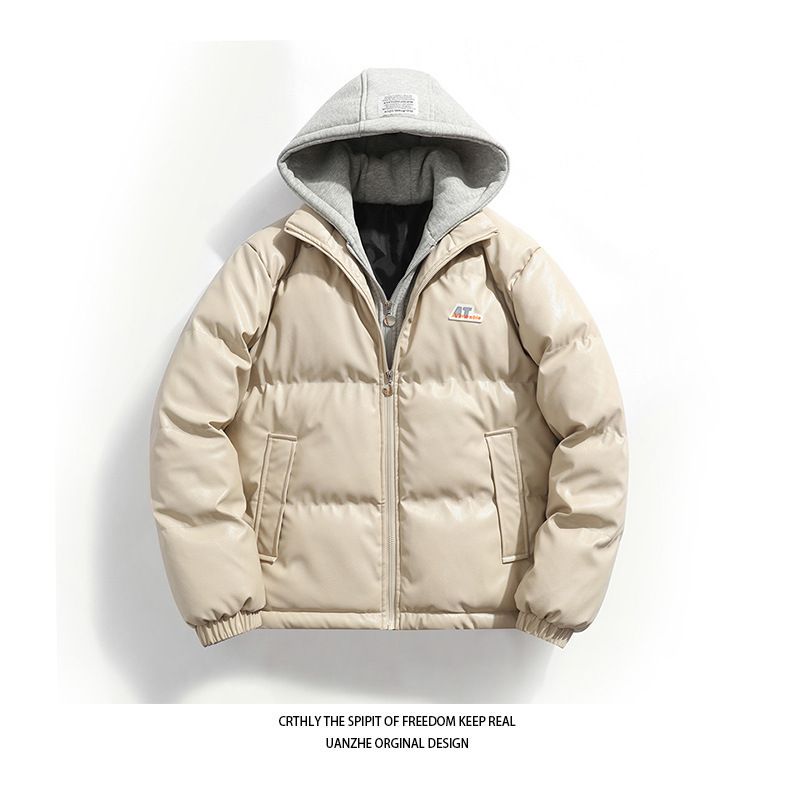 Abbigliamento da uomo Giacca invernale da uomo in similpelle spessa con fodera in pile e paillettes, piumino, stile due in uno_voghion.com