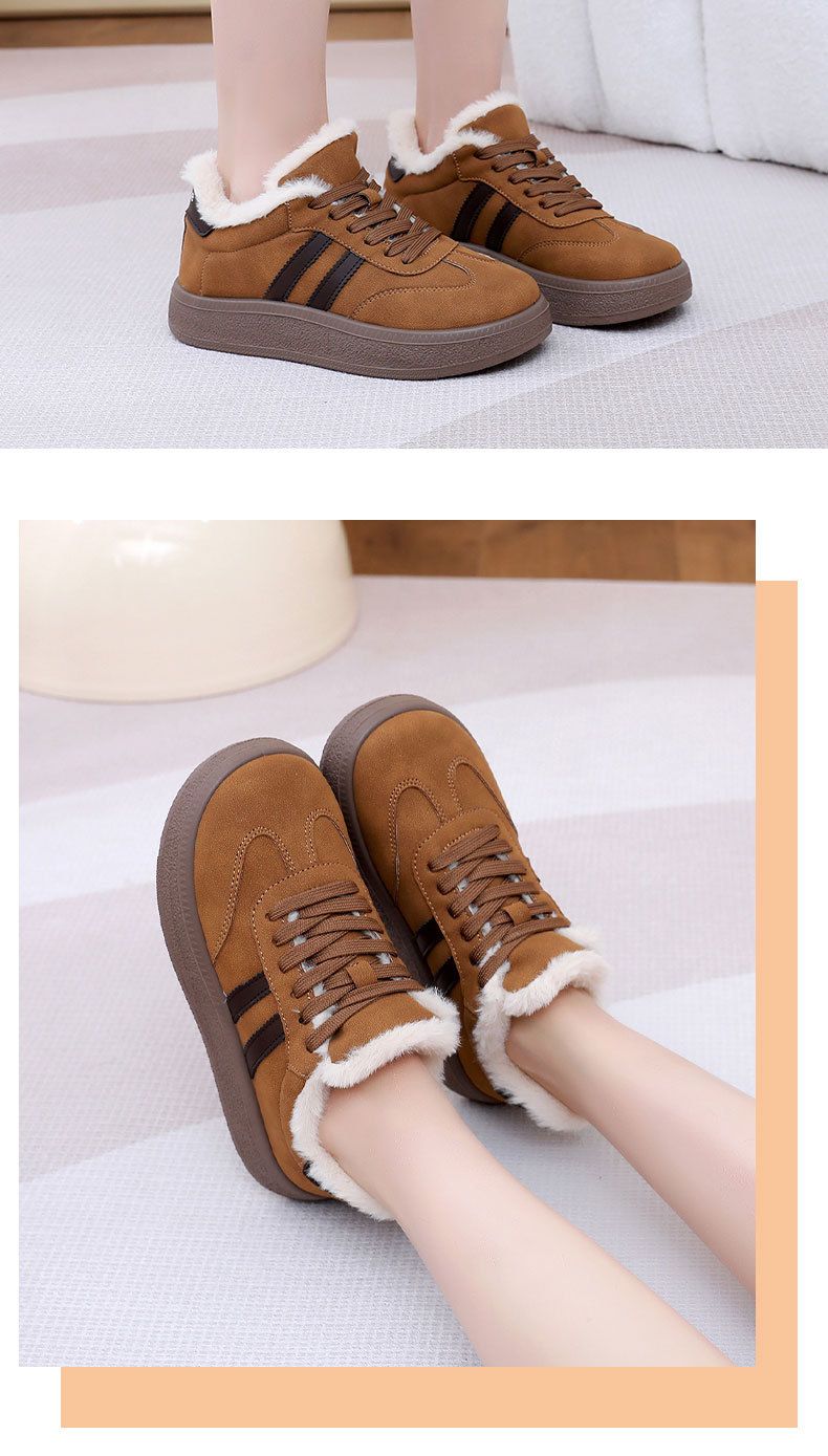 Women's 2025. Winter New Style Fleece And Thickened Front Lace-up German Training Shoes Bread Shoes_voghion.com