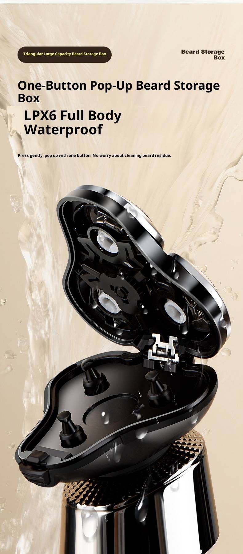 New Off White Electric Shaver Multifunctional Three Head Floating Full Body Washable Fashionable Men's Super Clean Razor_voghion.com