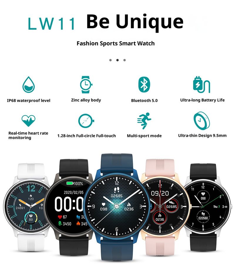 Smartwatch con cardiofrequenzimetro, monitoraggio dell'ossigeno nel sangue e della pressione sanguigna, connettività Bluetooth, touch screen, modalità multi-sport_voghion.com