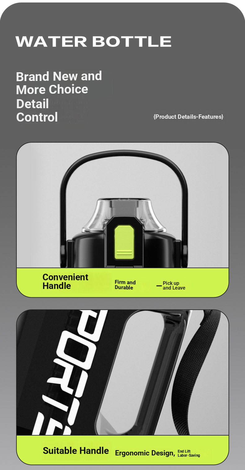 Tazza d'acqua di grande capacità, per uomo e donna, portatile, per sport, fitness, pancia, Dundong, secchio, tazza spaziale in plastica_voghion.com