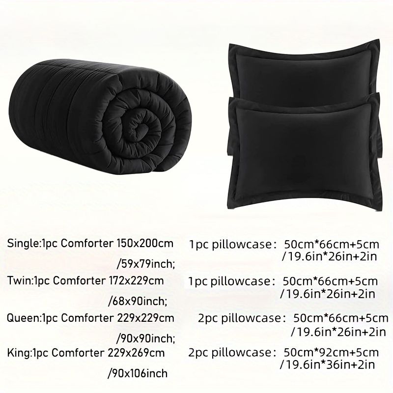 Bettdecken-Set in voller Größe, weich, atmungsaktiv, für alle Jahreszeiten, mit 2/3 Teilen, 1 Bettdecke und 1/2 Kissenbezügen, maschinenwaschbar_voghion.com