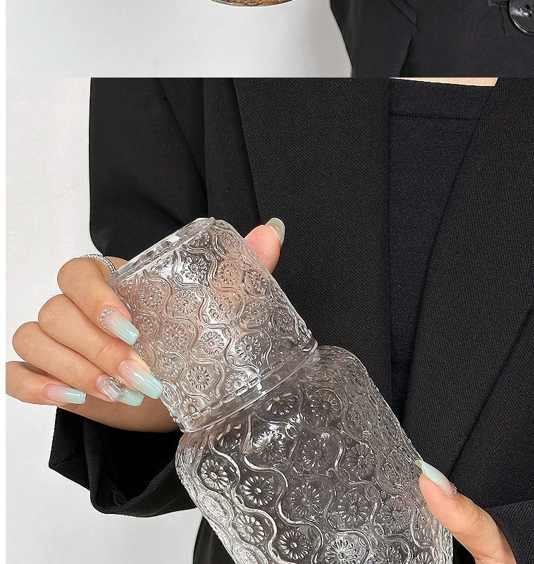 High-End-Gefühl Topf Eine Relief Teekanne Begonie Blume Kaltes Wasser Krug Ins Stil Hochwertige Saft Glas Tasse_voghion.com