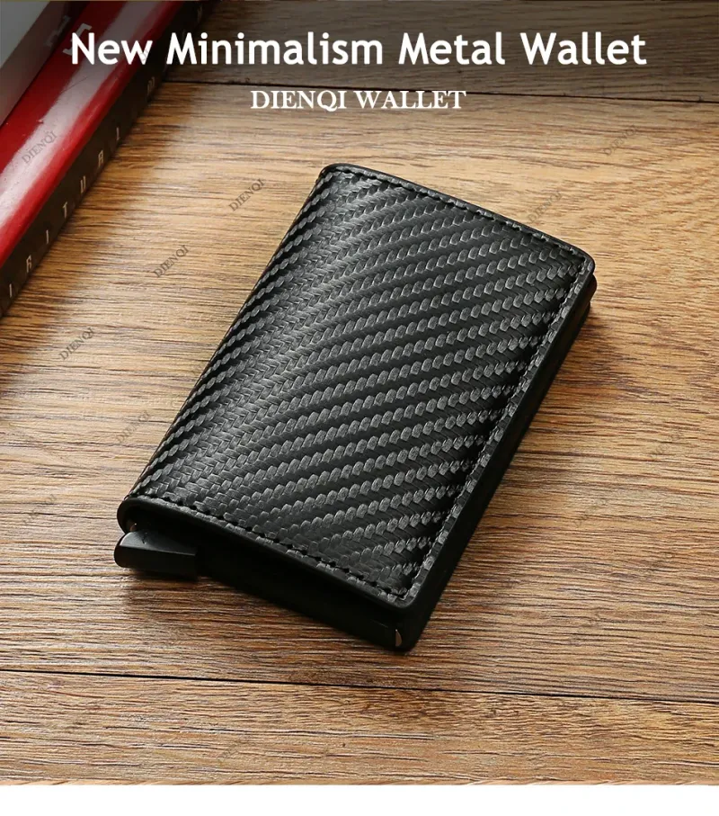 Porte-cartes de crédit en fibre de carbone, étui portefeuille minimaliste intelligent Rfid, pince à billets, porte-cartes mince pour hommes et femmes, étui pour carte de crédit bancaire_voghion.com