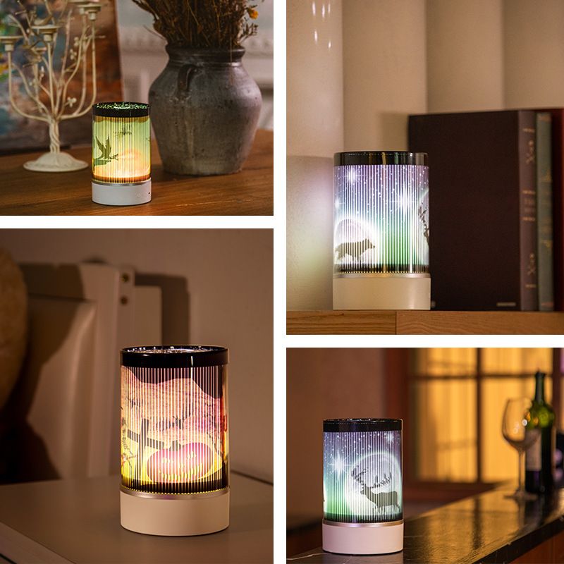 Veilleuse LED animation de marche projecteur de ciel étoilé rotatif veilleuse chargement USB avec lumière de projection à distance_voghion.com