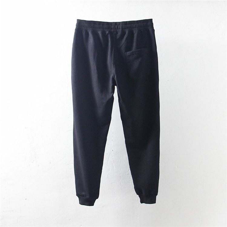 New Spring U-style Men's Solid Color Cotton Knitted Terry Sweatpants Elastic Slim Fit Sports Casual Pants_voghion.com