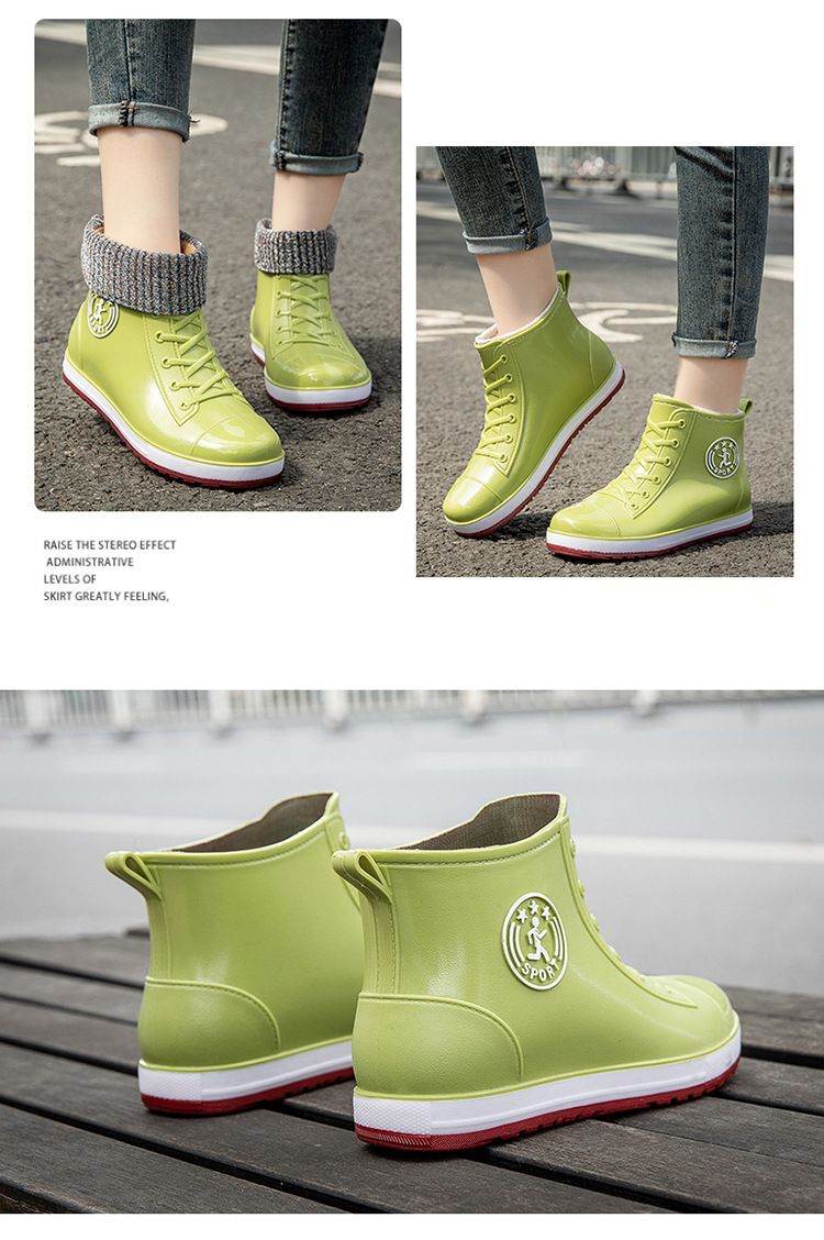 Scarpe antipioggia primaverili e autunnali, moda donna, abbigliamento esterno, stivali antipioggia antiscivolo, scarpe in gomma per studenti, copriscarpe in cotone, scarpe basse e corte, impermeabili_voghion.com