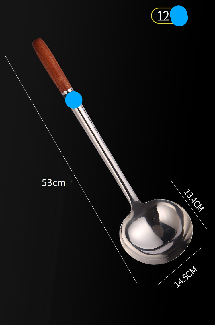 Pour un usage quotidien, manche allongé, spatule brillante spéciale Chef's Kitchen, pelle à mélanger, passoire en acier, cuisine_voghion.com