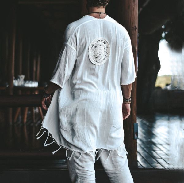 Cardigan estivo da uomo in lino Tulum per le vacanze, taglia europea_voghion.com