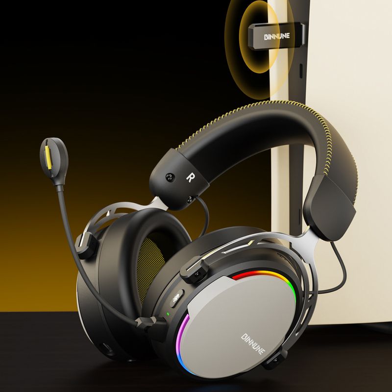 BW03 Bluetooth 5.3 & 2.4GHz Dual Wireless Lightweight Over-Ear Headphones With Detachable Microphone For Music & Calls_voghion.com