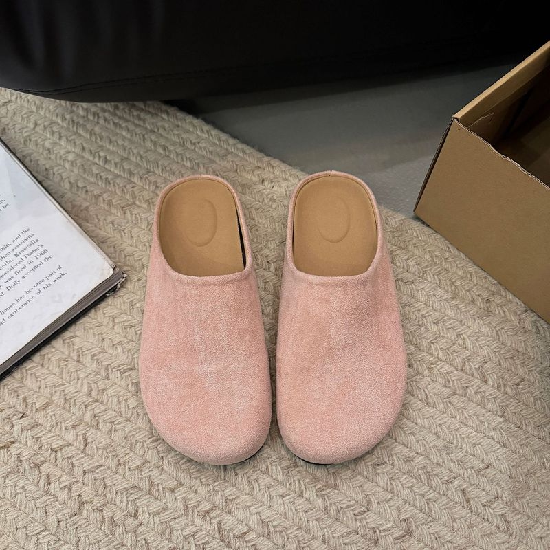 Pantofole retrò primaverili ed estive da donna, con tacco basso e gonna, pantofole a metà polpaccio_voghion.com
