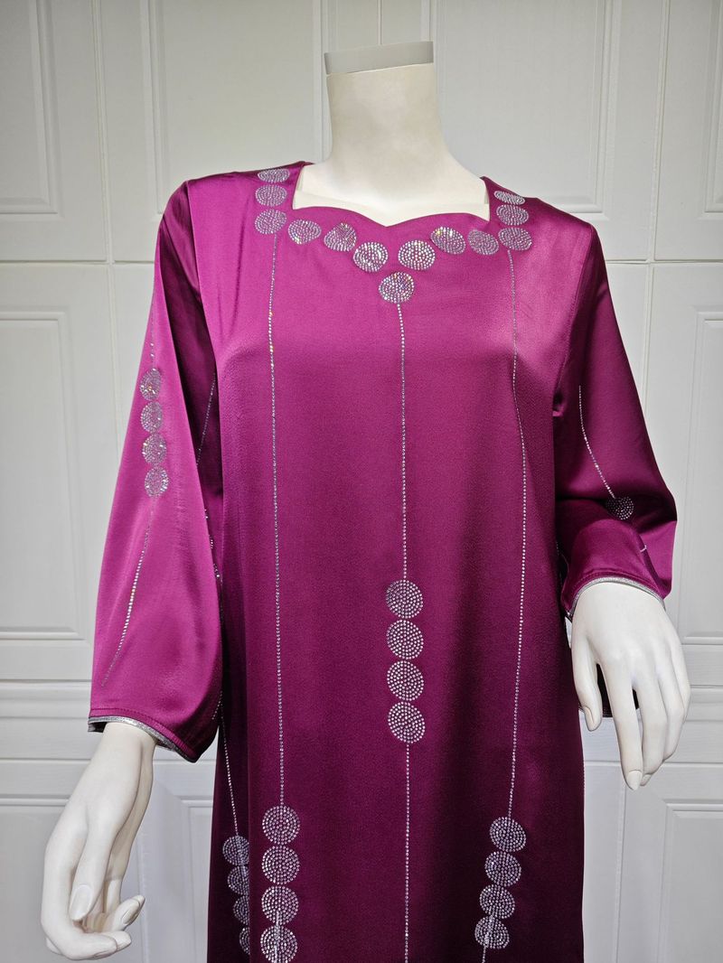 Eid muszlim parti ruha szatén abaya nőknek jalabiya ramadan hosszú ruhák abaya női gyémánt köntös kaftán vestidos largos 2025_voghion.com