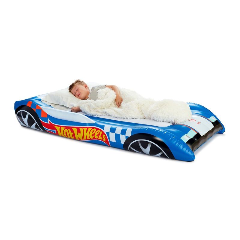 Baby Inflatable Flocking Mattress Racing Inflatable Bed Simulation Portable Thick Mattress Double Children's Bed_voghion.com