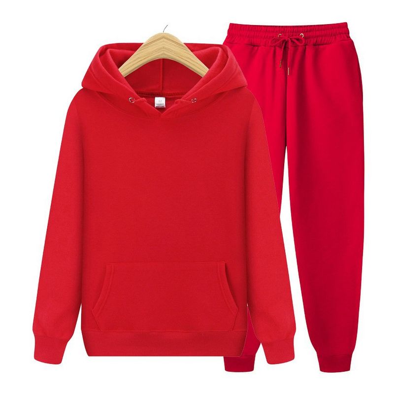 Sports 180 g hette for menn, ensfarget gensersett Todelt hettegenser og sweatshirt og joggebukser_voghion.com