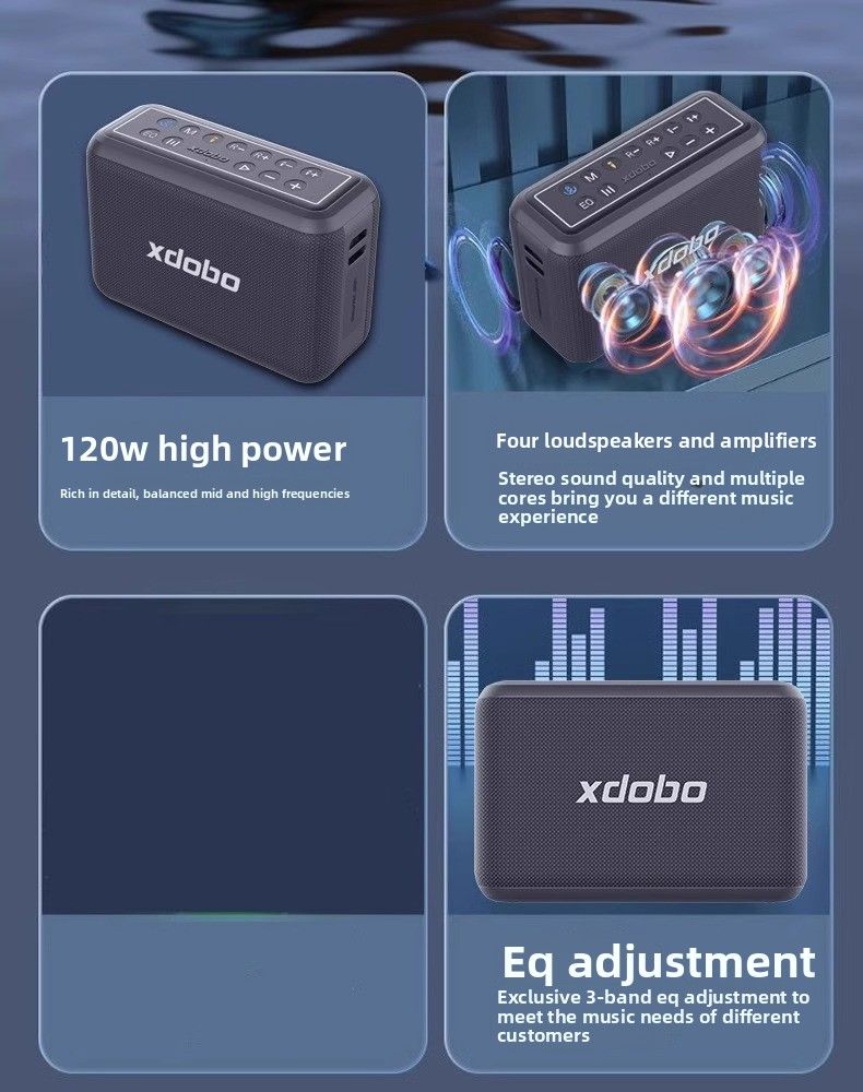 【Alta qualità】 Xidobao Xdobo X8pro Bluetooth 120W Altoparlante karaoke domestico ad alta potenza Subwoofer portatile per esterni_voghion.com