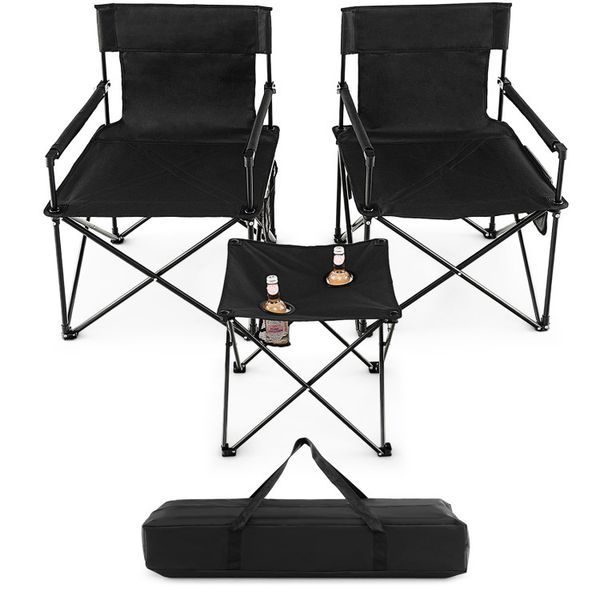 Outdoor Folding Camping Chairs And Table Set With Carrying Bag_voghion.com