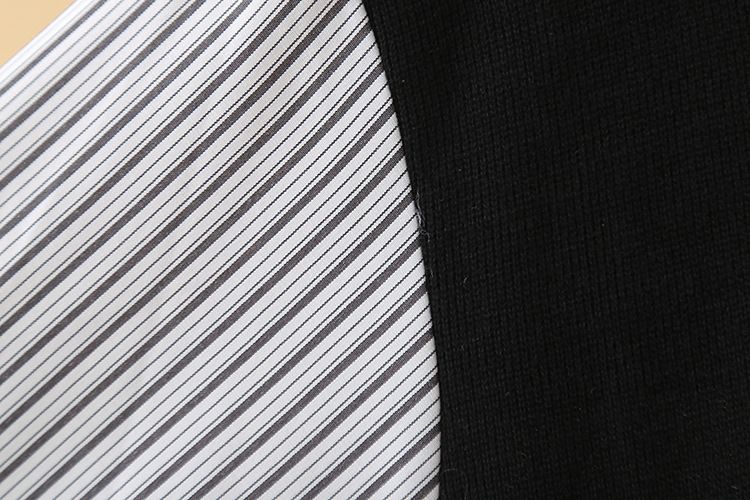 Women's Clothing Plus Size Clothes Long Sleeve Pullover – Striped Stitching & Loose Fit (XL-4XL, Black/Pink) – Comfortable Autumn Tunic Top_voghion.com