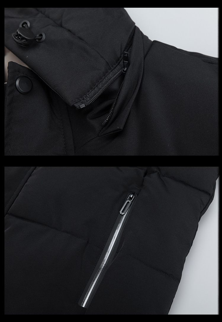 Herren Steppweste Winter – Verdickte ärmellose Pufferweste mit Stehkragen (M-8XL, Schwarz/Blau/Creme, übergroßes lässiges Lagenteil)_voghion.com