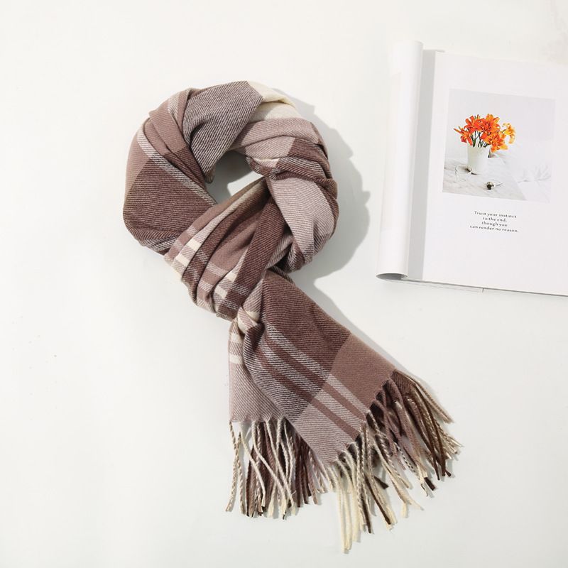Bunte kontrastierende Plaid i Mitation Kaschmir Ins Stil, einfach zu tragen im Herbst Winter warm zu halten, Su Da Schal, Männer und_voghion.com