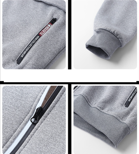 Men's Clothing size winter sweatshirt men's hooded new style trend handsome versatile loose jacket autumn and winter plus velvet thickening_voghion.com