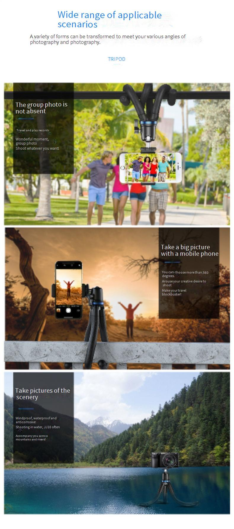 Electronics Apexel Mobile Phone Selfie Live Broadcast Slr Sports Camera Universal Portable Octopus Telephoto Dedicated Tripod Bracket_voghion.com
