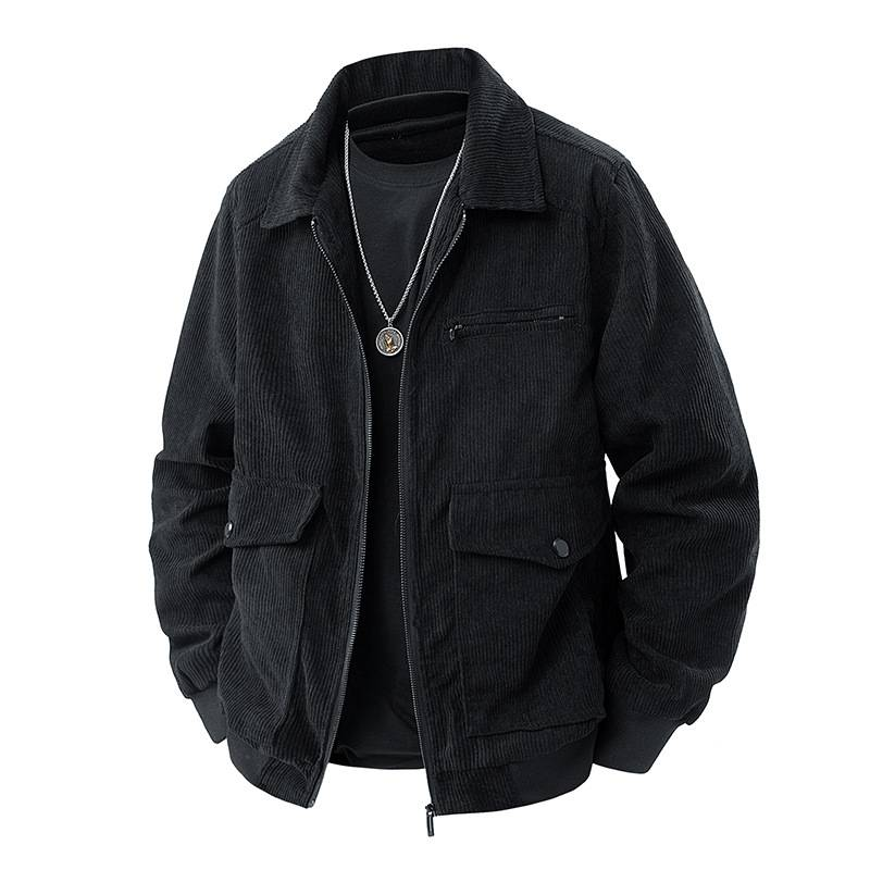 Neue Herrenjacken, Arbeitskleidung für Herren im Herbst und Winter, Cord-Oberbekleidung mit Revers für mittleres Alter und Herrenmodetrends_voghion.com