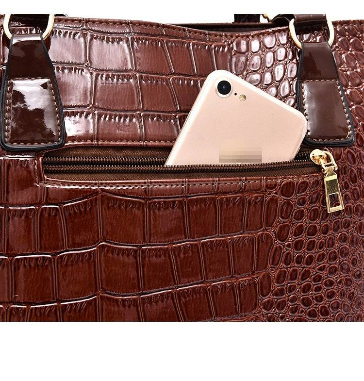 Modische Retro-Umhängetasche – stilvolle Umhängetasche mit Reißverschluss, geräumigen Innentaschen, weichem PU-Leder, klassischem Schwarz/Braun/Rot_voghion.com