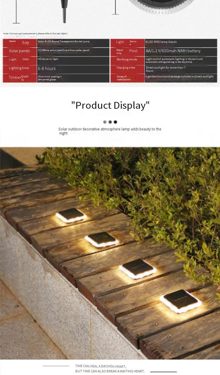 Luci solari da terra a 8 LED, impermeabili, per esterni, giardino, prato, terrazza, decorazione, luce bianca calda_voghion.com