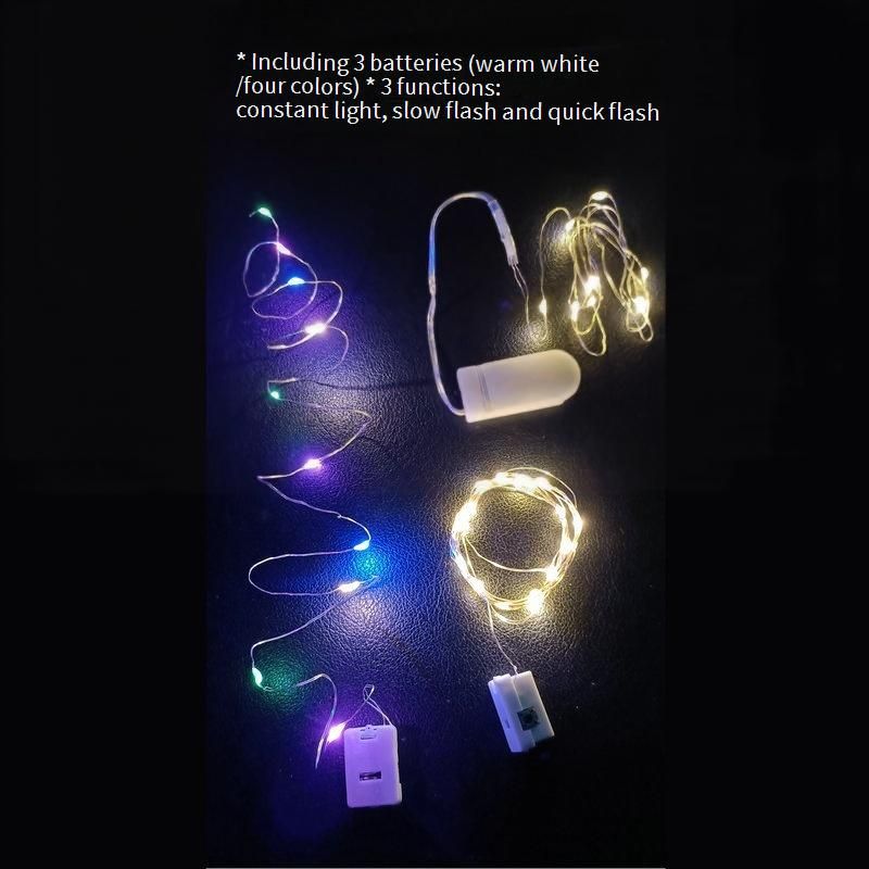 Copper Wire LED Fairy Lights - 3 Modes (Warm White/Color), Battery Operated, For Christmas, Flowers, Gift Box Decor_voghion.com