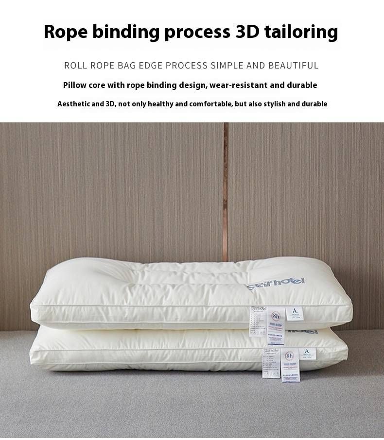 Set di cuscini per hotel in cotone di alta qualità (3 pezzi) – Altezza regolabile (bassa/media/alta), traspirante e ipoallergenico, supporto ergonomico per il collo_voghion.com
