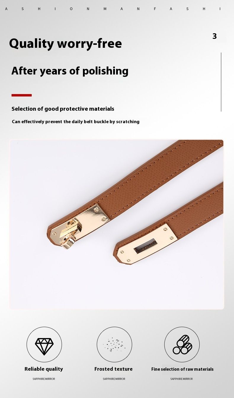 Neuer Gürtel, vielseitiger doppelseitiger Ledergürtel für Damen, verstellbare Schnalle, originales, zum Rock passendes Leder-Taillensiegel, Jeansgürtel_voghion.com