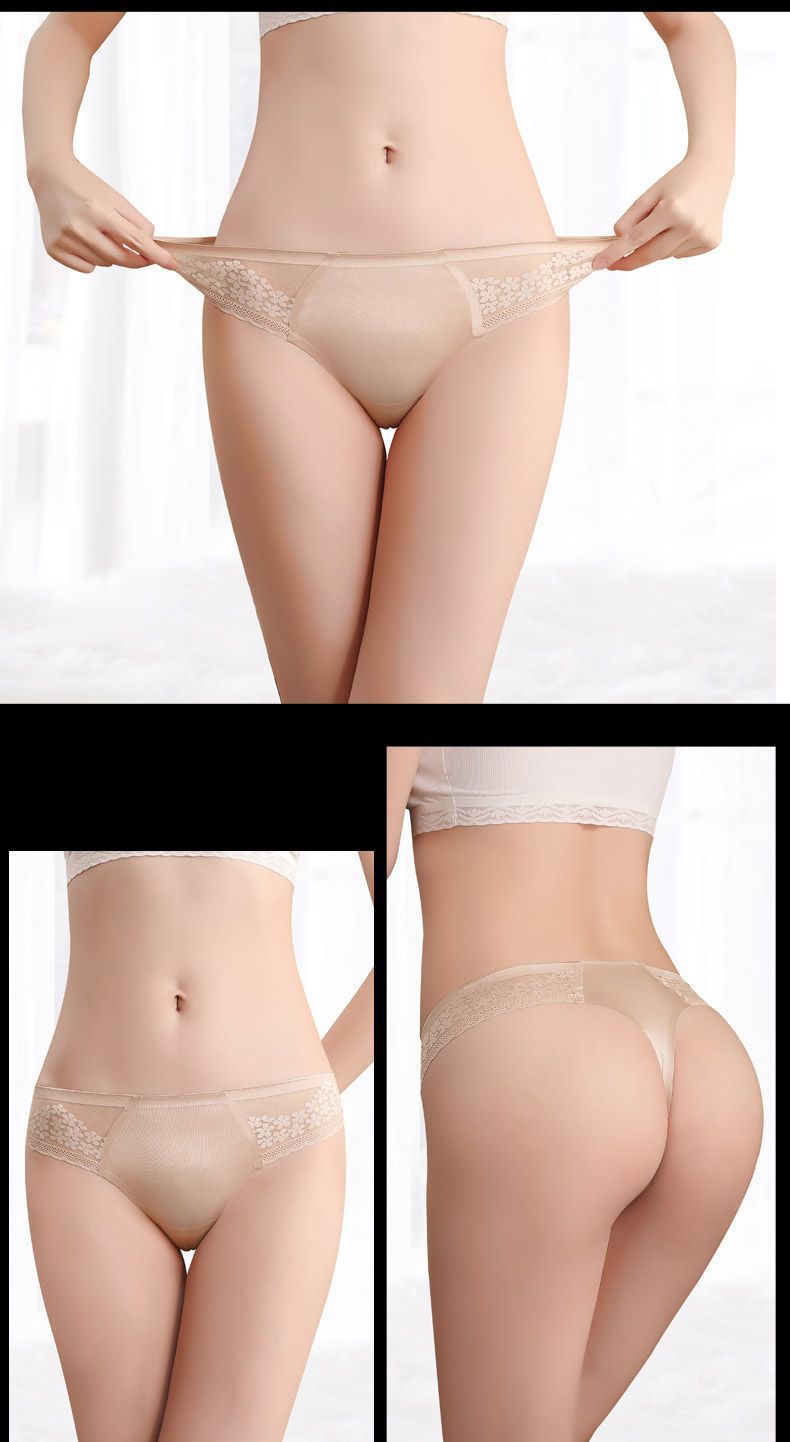 Mutandine perizoma antibatteriche senza cuciture in pizzo sexy da studentessa da donna_voghion.com