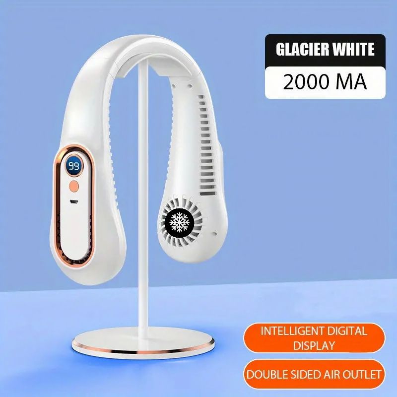 Lazy Neck Hanging Small Students, Portable Outdoor Bladeless Rechargeable Fan For Class_voghion.com