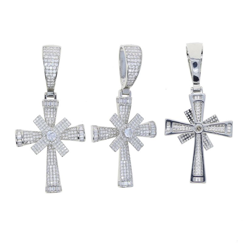 Herrenschmuck Kreuzanhänger Kann Drehen Rap Hip Hop Trend Hip Hop Halskette Schmuck_voghion.com