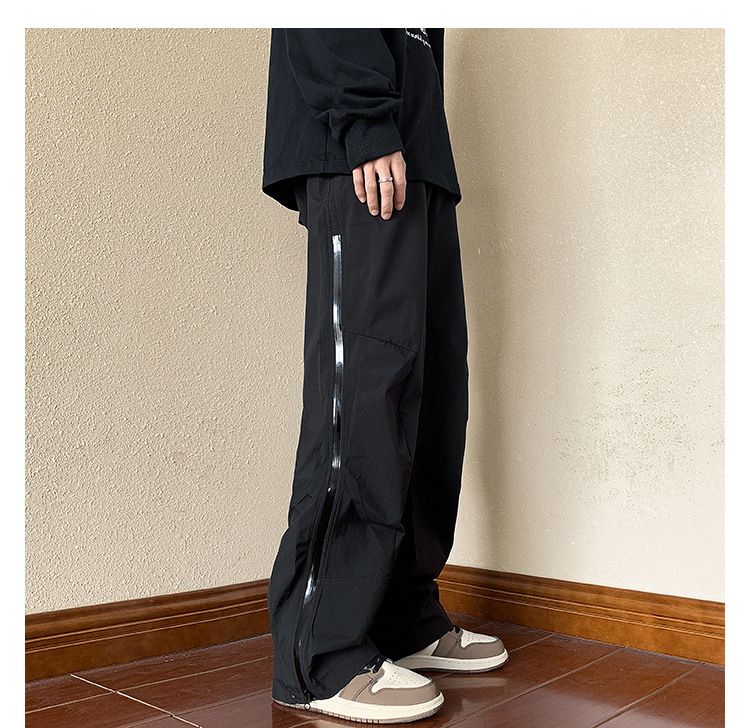 Pantaloni da lavoro funzionali in stile americano con cerniera per uomo, stili primaverili e autunnali, pantaloni da lavoro alla moda di High Street,_voghion.com