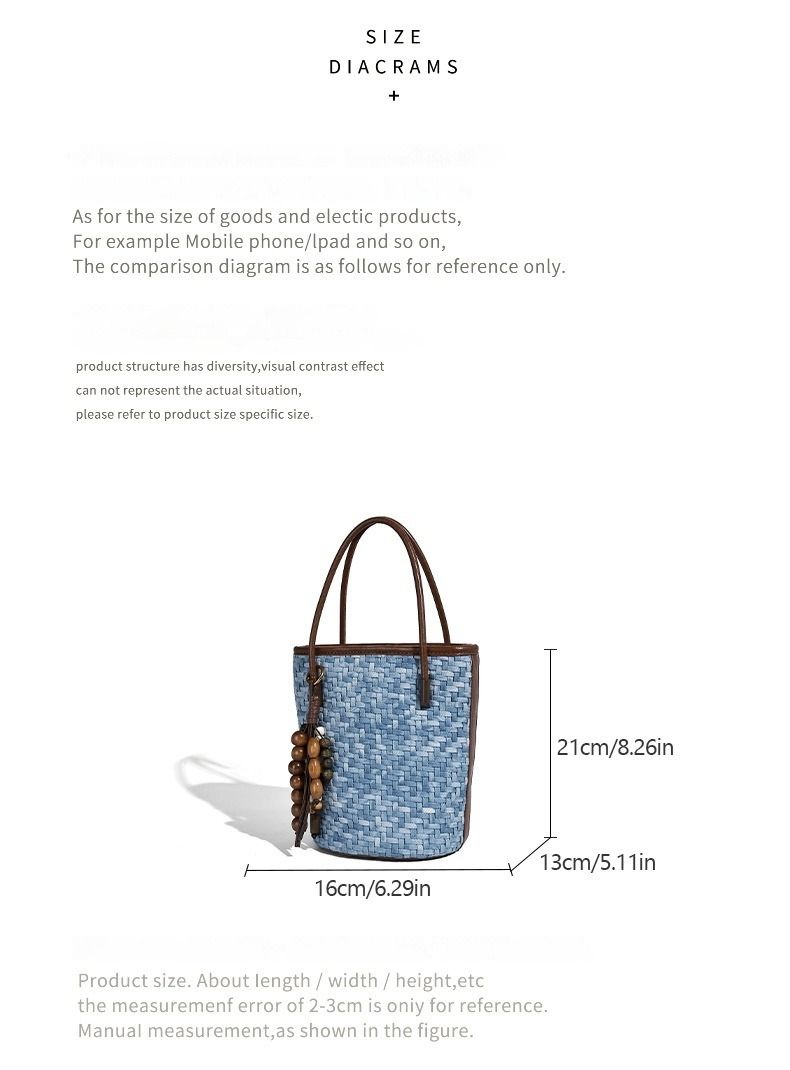 Borsa a tracolla alla moda, borsa da donna intrecciata a mano con design di nicchia, nuova borsa a secchiello leggera e di lusso alla moda 2025, borsa a tracolla._voghion.com