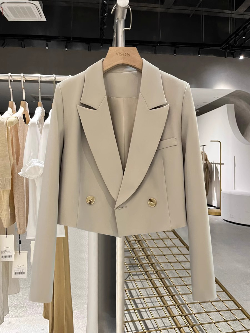 Women's goddess style spring and autumn new style gun lapel short suit top_voghion.com