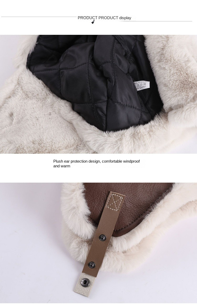 Cappello da pilota retrò Lei Feng da uomo invernale da ciclismo all'aperto più cappello di protezione per le orecchie in pile Berretto da sci ispessito nord-est_voghion.com