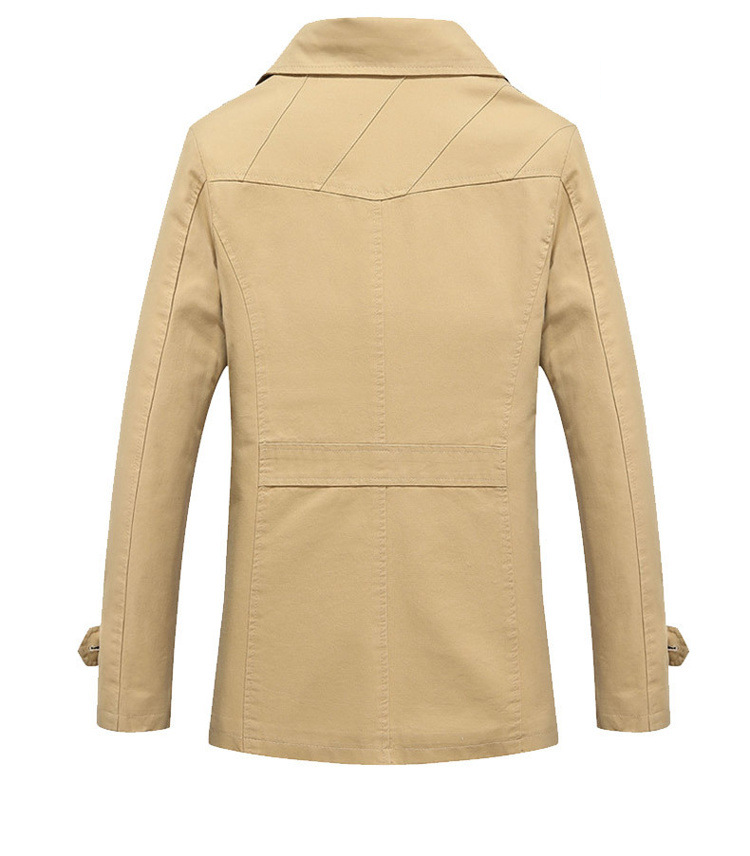 Herrenbekleidung Herren Langer Trenchcoat Große Baumwollgröße Jacke_voghion.com