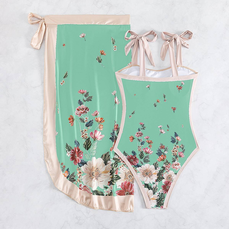 Europejski i amerykański konserwatywny strój kąpielowy jednoczęściowy, szyfonowa spódnica, dwuczęściowy swobodny brzuch zakrywający damski strój kąpielowy_voghion.com