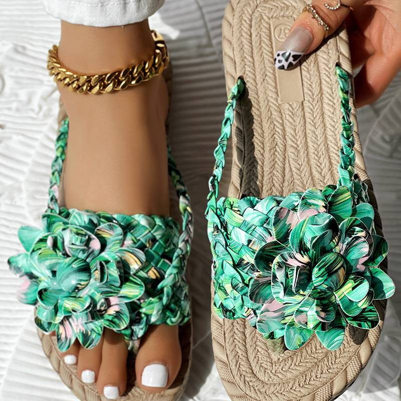 Women's Shoes popular braided strap flip flop sandals_voghion.com