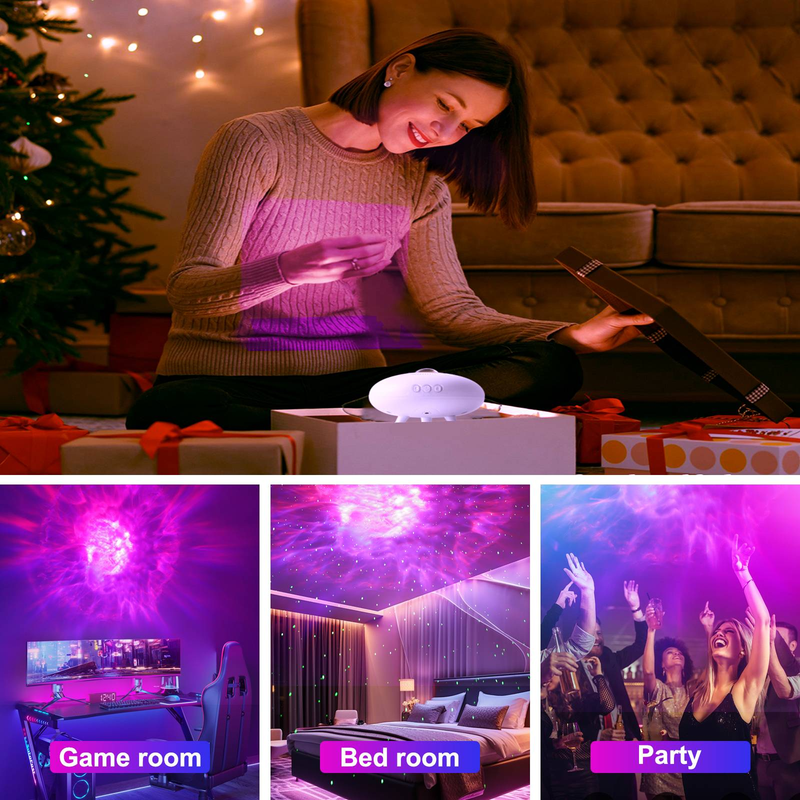 UFO projector bedroom galaxy projector ceiling starry sky night light with remote control children's room decoration decoration gift_voghion.com