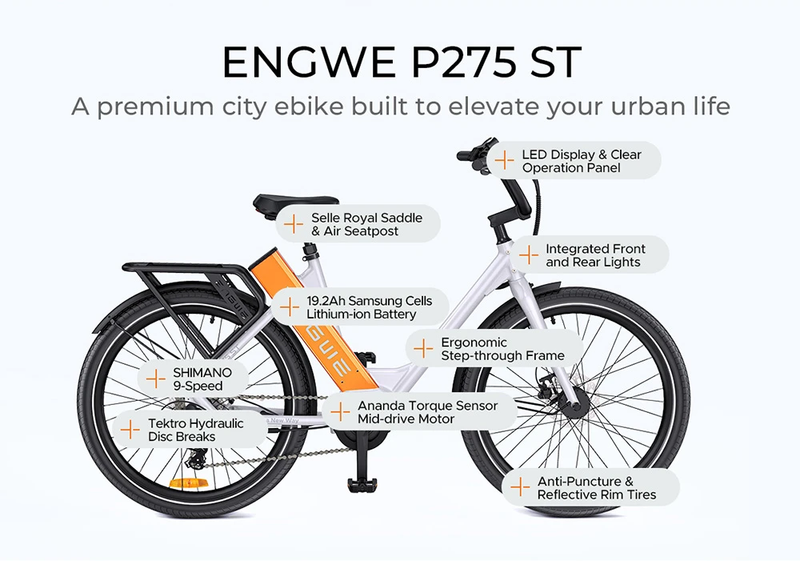 ENGWE P275 ST 250W Mittelmotor-Elektrofahrrad für Pendler, 19,2 Ah Samsung-Zelle_voghion.com